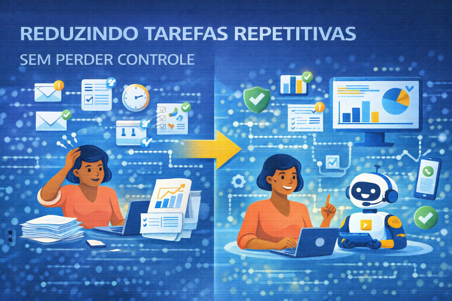 Como reduzir tarefas repetitivas com automação sem perder controle