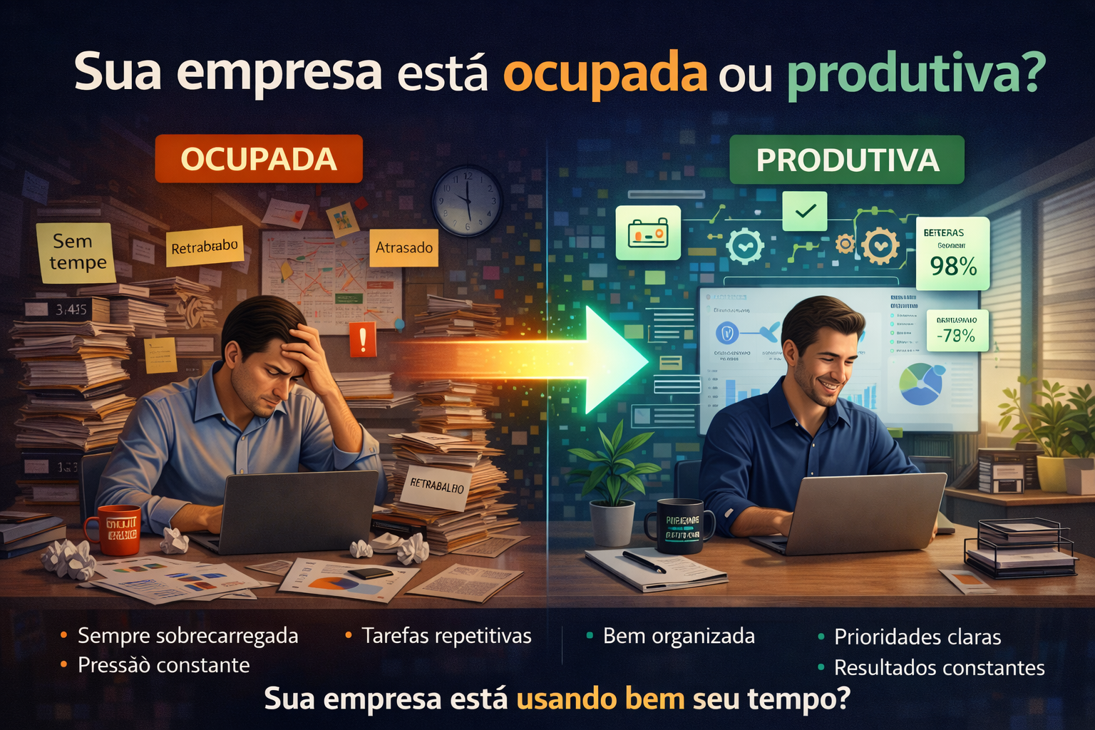 Sua empresa está ocupada ou produtiva?